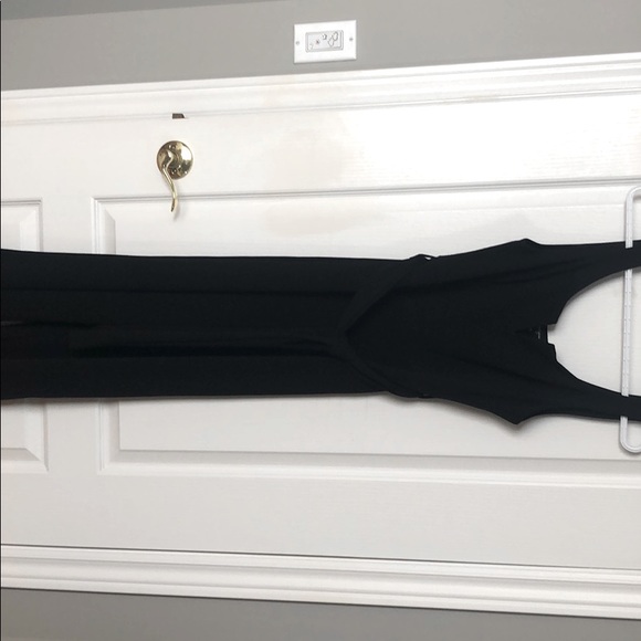 Black Full-Length Jumpsuit with Tie - Picture 2 of 2